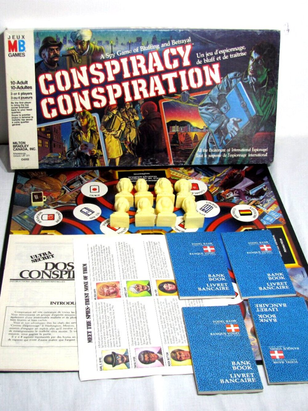 VTG CONSPIRACY Milton Bradley BOARD GAME 1983 Complete English French